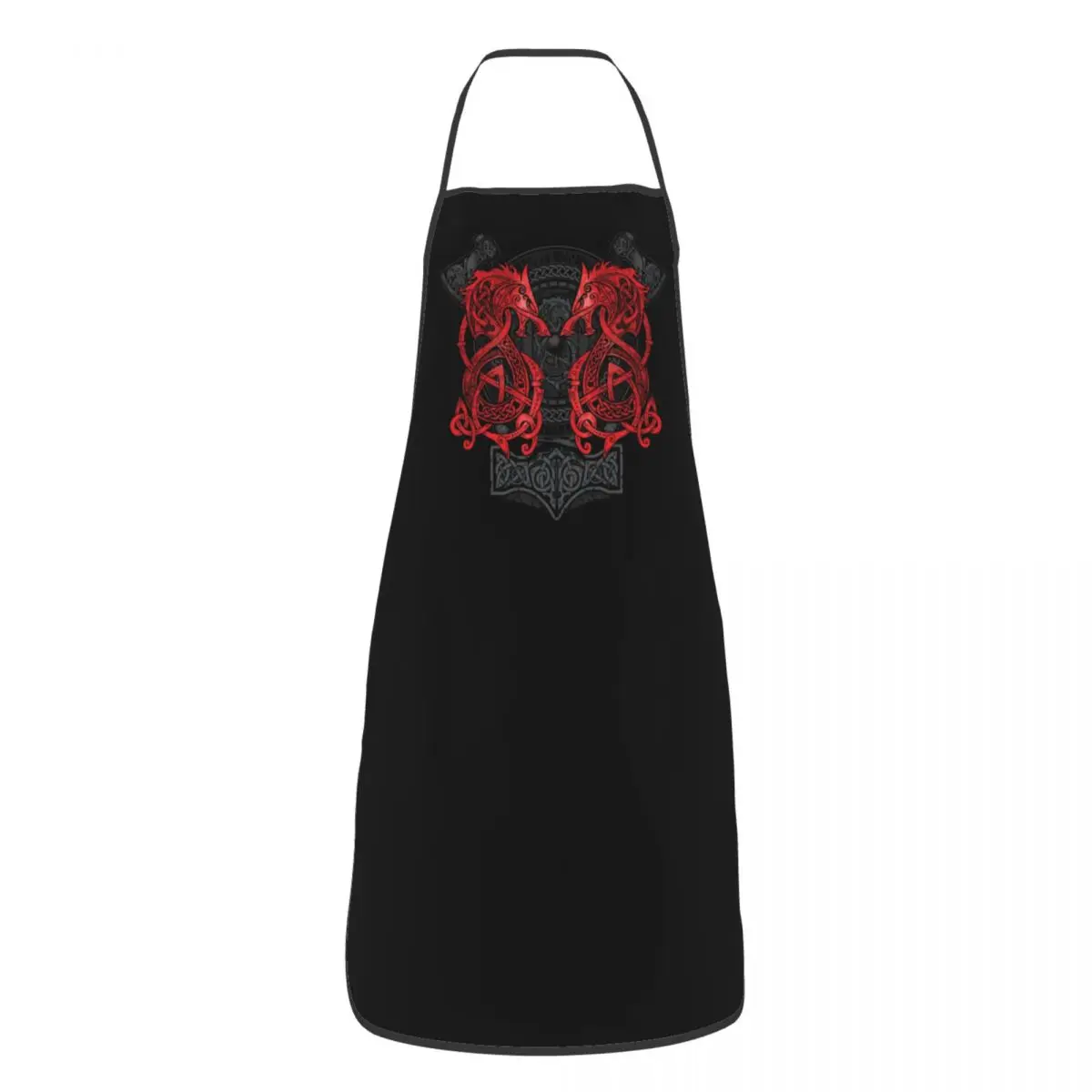 Fighting Fenrir Apron for Women Men Unisex Bib Viking Nordic Monster Wolf Cooking Kitchen Tablier Cuisine Chef Baking