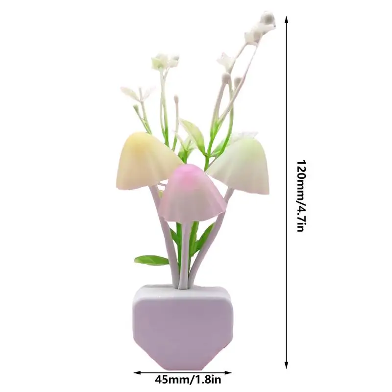 LED Mushroom Light EU/US Plug induzione Dream Color Light Sensor Super Power Saving 0.1W Light Sensing Control specifiche