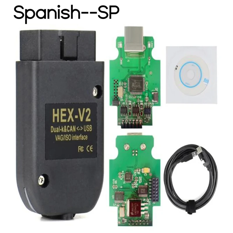 V2 VAG-ODIS USB 21.3 21.9 V22.3.2 VAS-5054A VCDS HEX X2 22.3 HEX CAN interfaccia USB multilingue ATMEGA162 + 16 v8 + FT232RQ