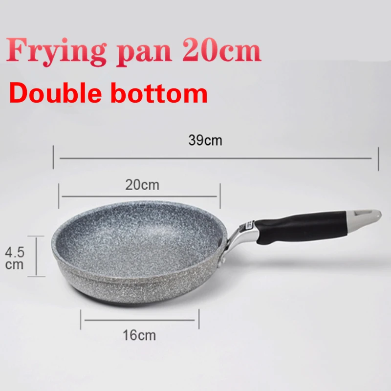 NONE Langlebige Stein-Brat-Wok-Pfanne, antihaftbeschichteter Keramiktopf, Induktionsfritteuse, Steak, Kochen, Gasherd, Pfanne, Kochgeschirr-Werkzeug für die Küche 5