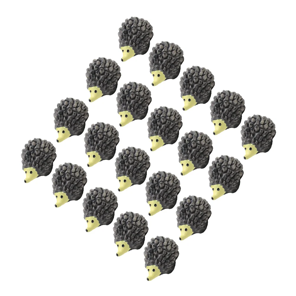 20 Pcs Hedgehog Ornament Outdoor Tabletop Decor Simulation Plant Mini Animal Ornaments DIY Landscape Decorations Artificial