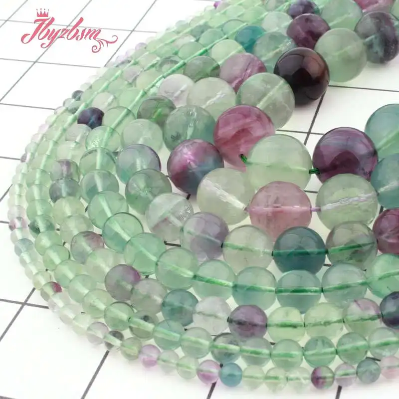 Natural Fluorite Stone Beads Multicolor For DIY Gift Necklace Bracelat Earring Jewelry Making 15\