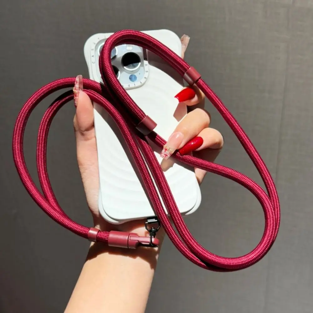 Rotating Buckle Mobile Phone Lanyard Metal Clip Hanging Rope Phone Crossbody Chain Anti Loss Woven Cell Phone Strap Men Women