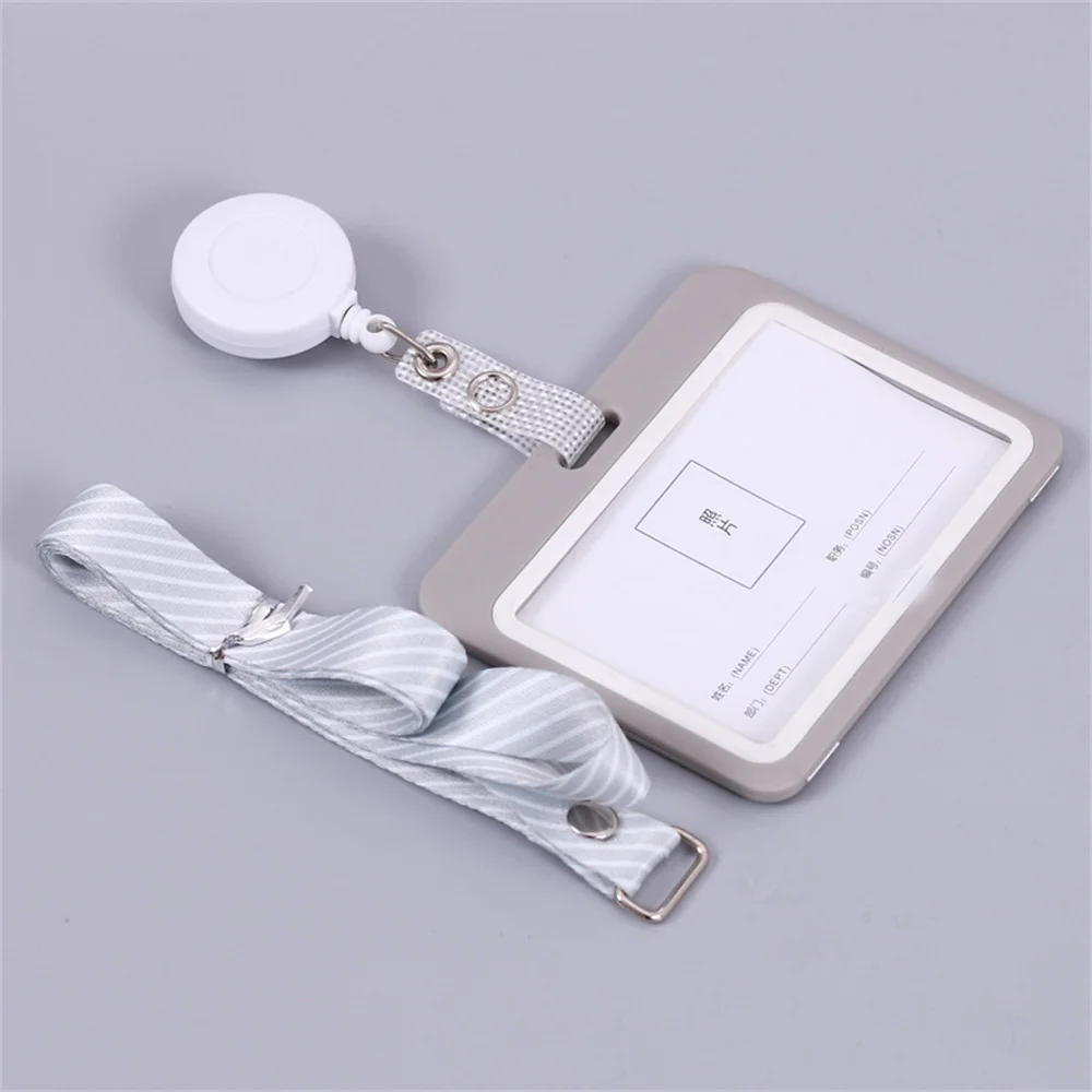 PU Card Holder Retractable Badge Reels IC/ID Card Holder Work Cards Transportation Card Case Nurse Doctor Business Supplies