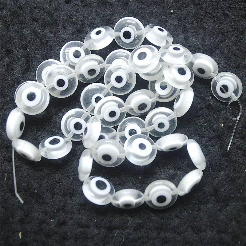 40PCS New White Glass Beads String Coin Shape 10MM Loose Beads Cabs For Women Bracelets Making Accessories Good Quanlity