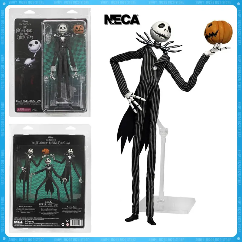 

Neca Figure The Nightmare Before Christmas Jack Skellington With Pumpkin Articulated Action Figure Model Collectible Toy Gift