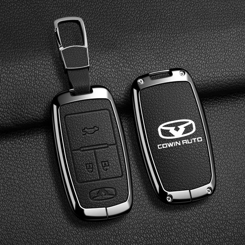 

Zinc Alloy Leather Car Key Case Cover For Chery COWIN Auto Showjet FX11 Pro EV Holder Shell Protector Auto Keychain Accessories