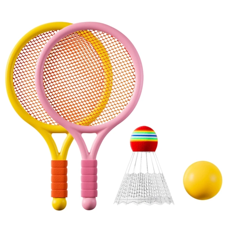 Kids Badminton Rackets Set Lightweight Children Tennis Badminton Toy Children Tennis Racquets with Balls for Family Game