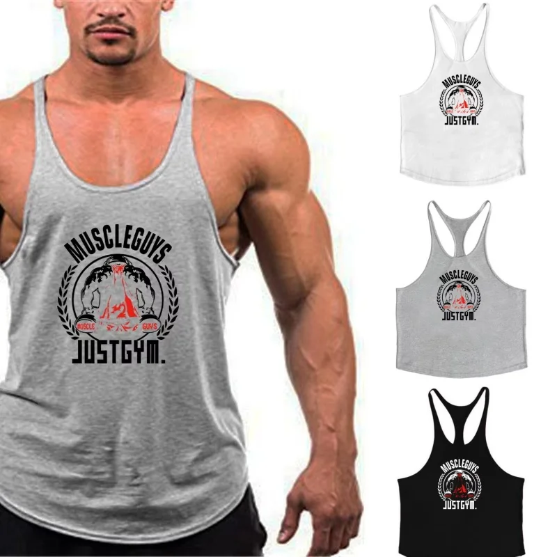 

Bodybuilding Strap Tank Top Men Anime Fun Sleeveless Shirt Fitness Clothing Gym Stringer Muscle Strength Training Tank Top