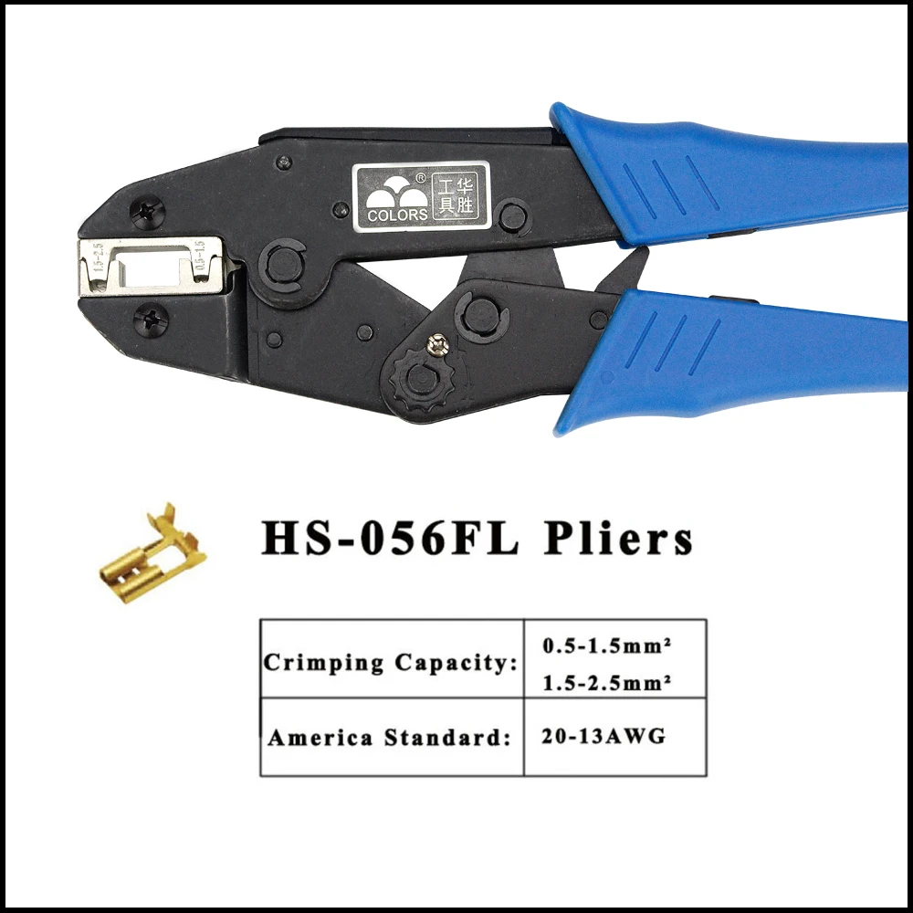 HS-056FL flag type receptacles Tool pliers jaw ratchet crimping plier european style