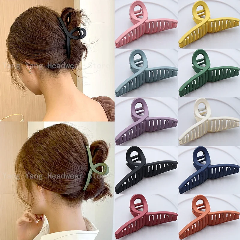 

2022 New Hair Claws for Women Colorful Plastic Large Size Hairpin Claw Clip Crab Hair Clips Fashion Hair Accessories Ornament