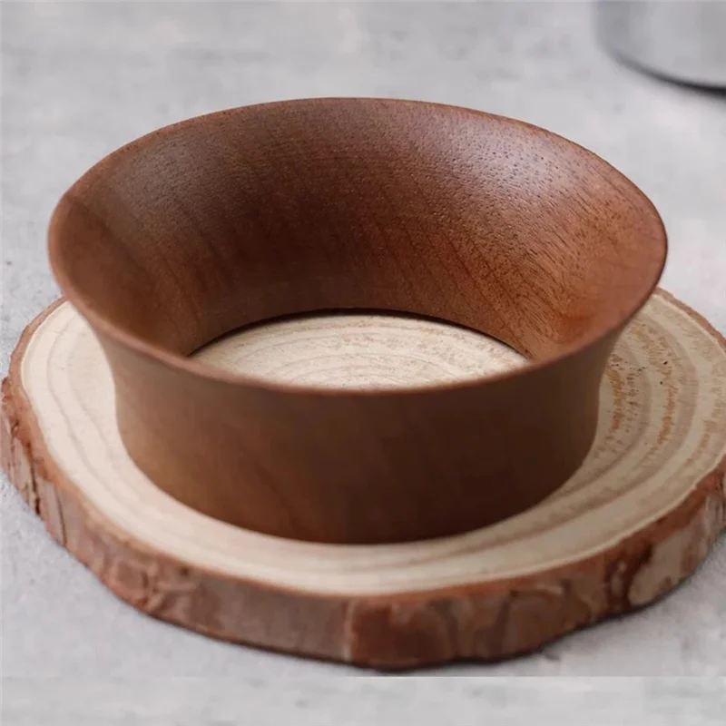 A75X Top Coffee Dosing Ring Funnel Magnetic Walnut For Delonghi E61 Portafilter Espresso Accessories