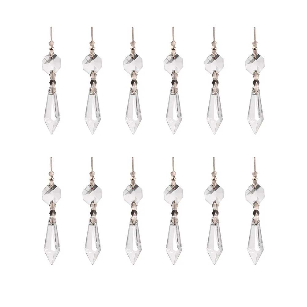 20pcs Octagonal Crystal Drop Ornaments for Chandeliers, Ceiling Lights, Windows, DIY & Wedding Hanging Decor