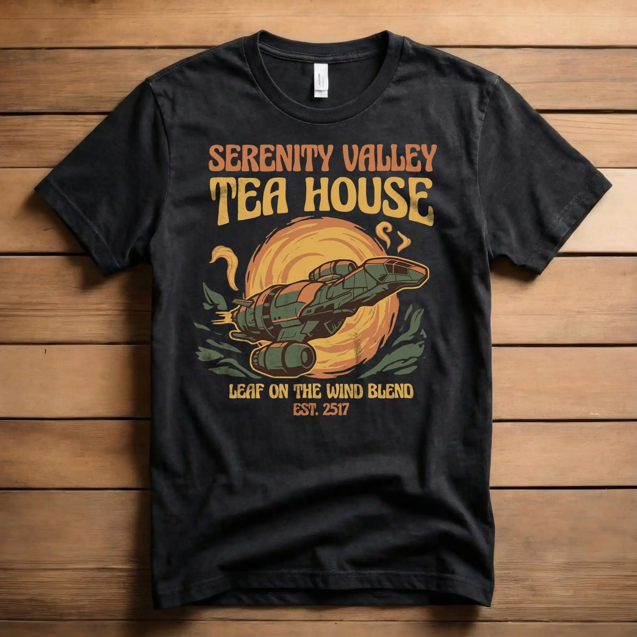 Leaf on the Wind Tea Co T-Shirt - Space Western Shirt