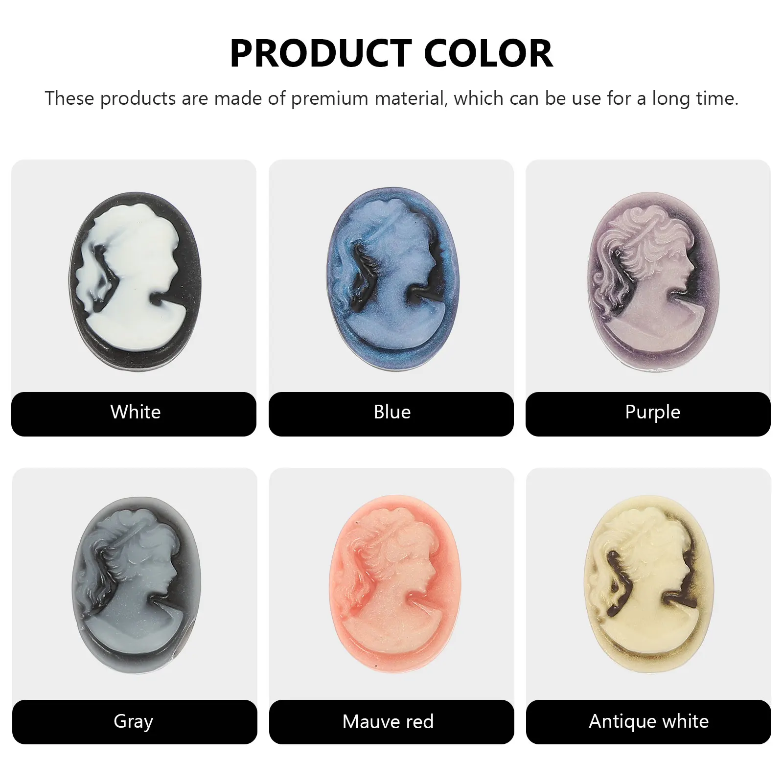 

48pcs Button Beauty Headwear Accessories Miss Pink Cameo Charms Resin Decorative Components Flat Back Beads No Holes Phone Case