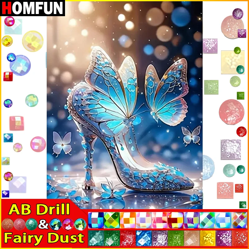 HOMFUN Fairy Dust AB 5D Diy Diamond Painting Cross Stitch 