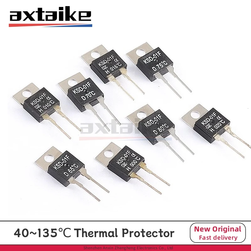 2PCS KSD-01F JUC-31F 40~135 Degree Celsius Normally Open Close Temperature Switch Thermostat Thermal Protector 65 100 105 110°C