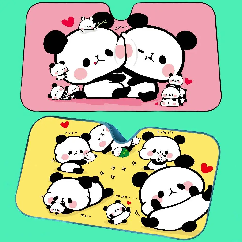 

CUTE Cartonn P-Panda Wallpaper Car SunShade Car Sunshade Window Sunshade Sunblock Front Windshield Hood Interior Sunshade