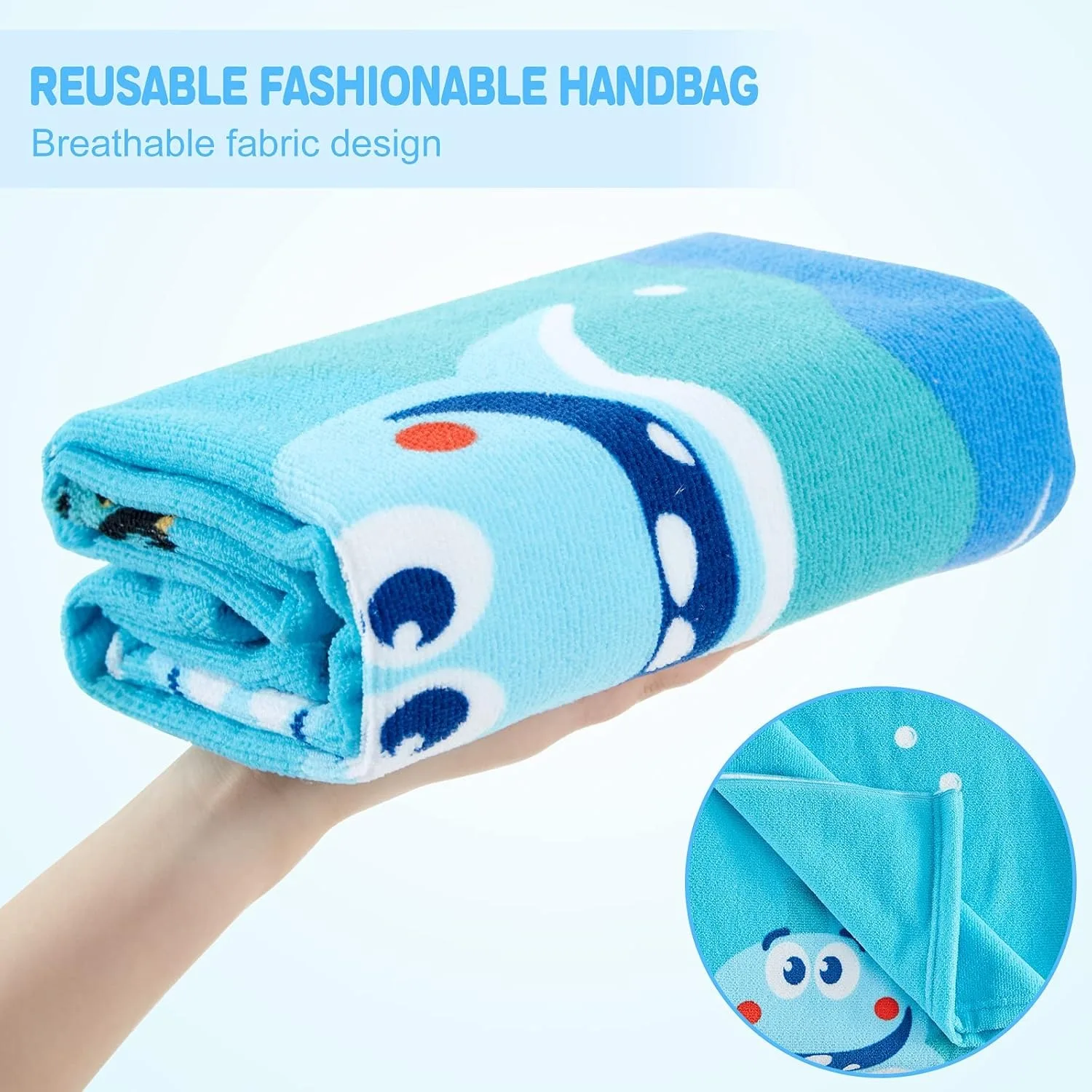 Smile Sharks design Beach Towel for family friends Gifts Towel Quick-Dry Towel For Bath Yoga Tourism Beach GYM Camping Swimming