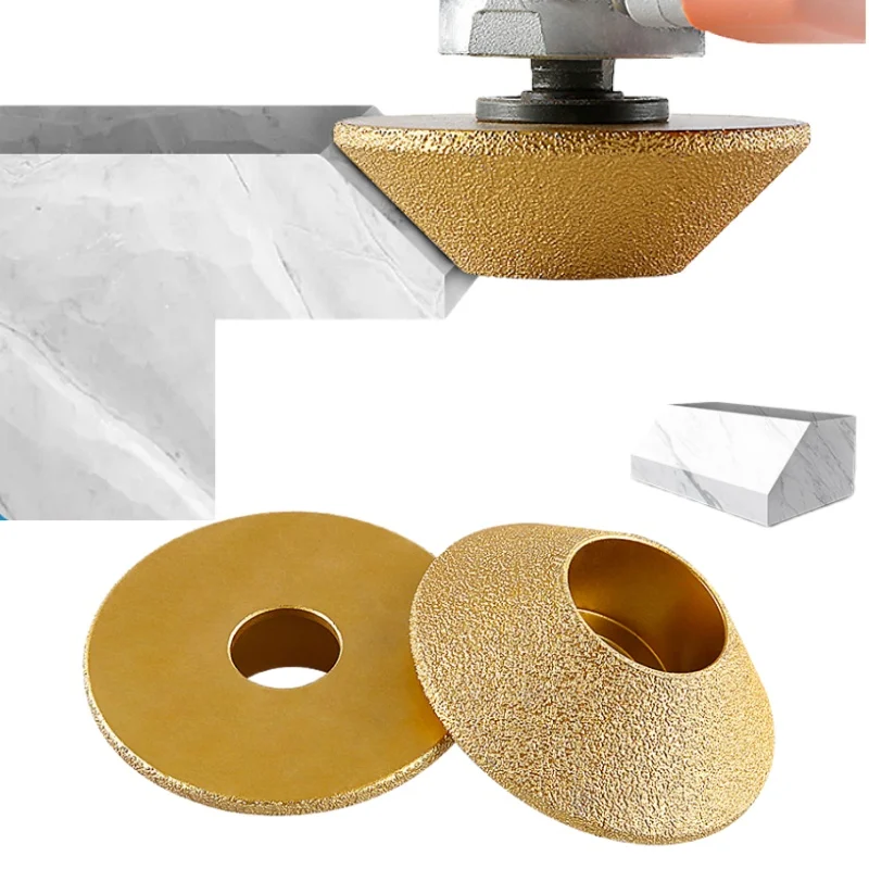 

Диаметр отверстия 20 мм, диаметр 75 мм, сухая вакуумная пайка, алмазный шлифовальный круг, 45 градусов, гипотенуза, алмазный абразивный шлифовальный диск