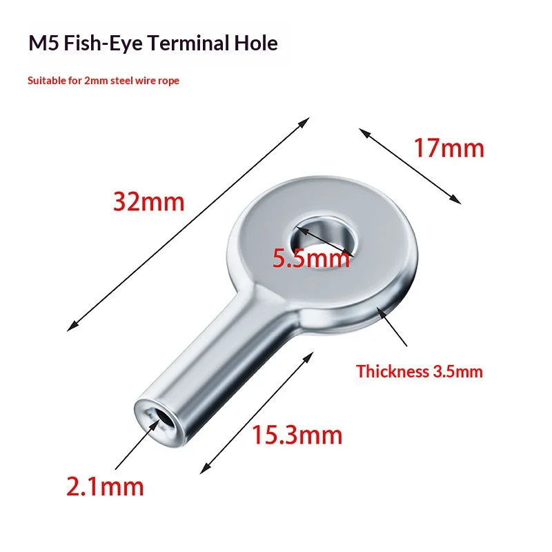 Steel Wire Rope Fisheye Terminal Cold-Pressed Closed-End Punching Connector Safety Rope Wire Nose for Secure Joining And Linking