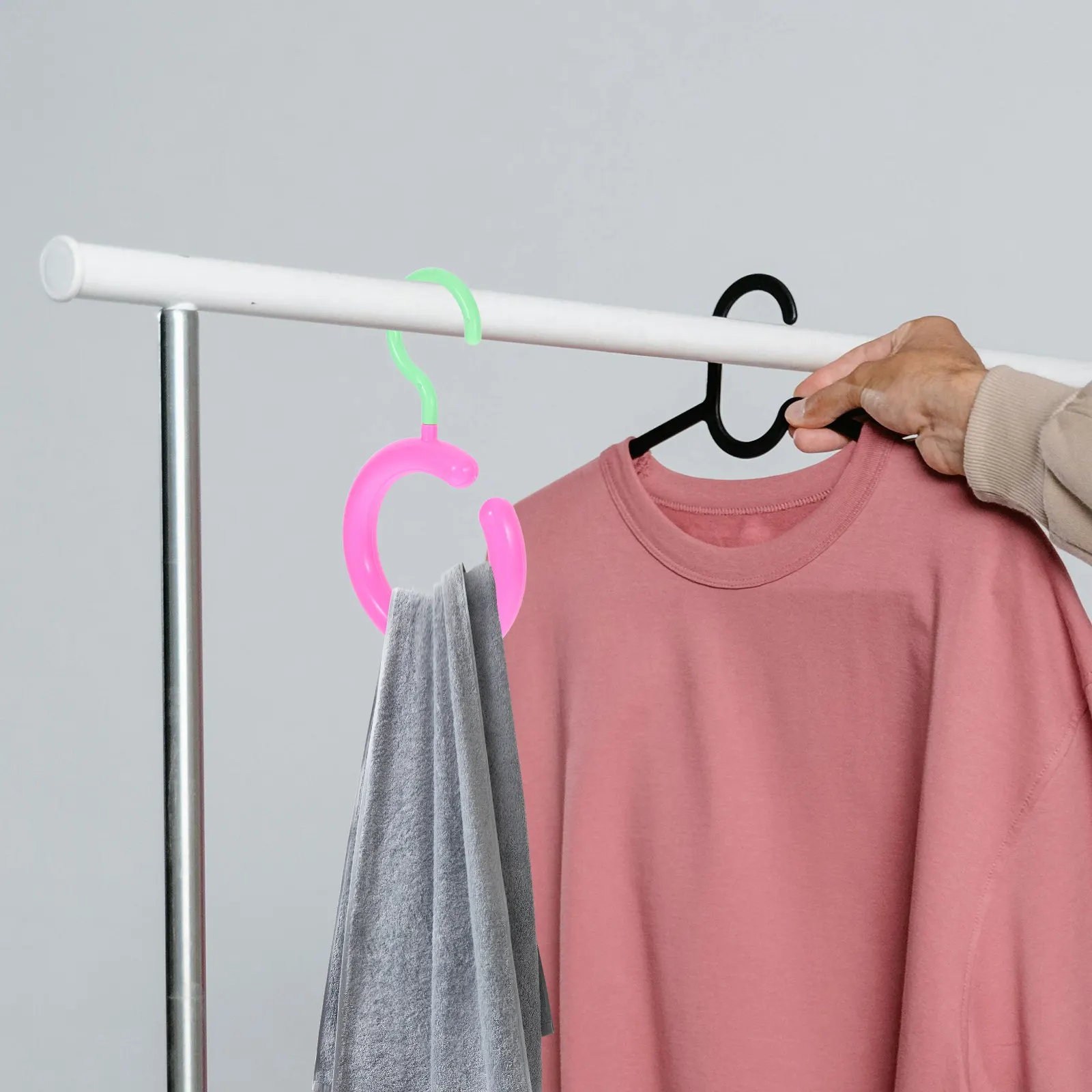 10Pcs Circular Scarf Storage Rack Multifunctional Non Slip Space-Saving Organizer for Closet Belt Purse Tie Holder