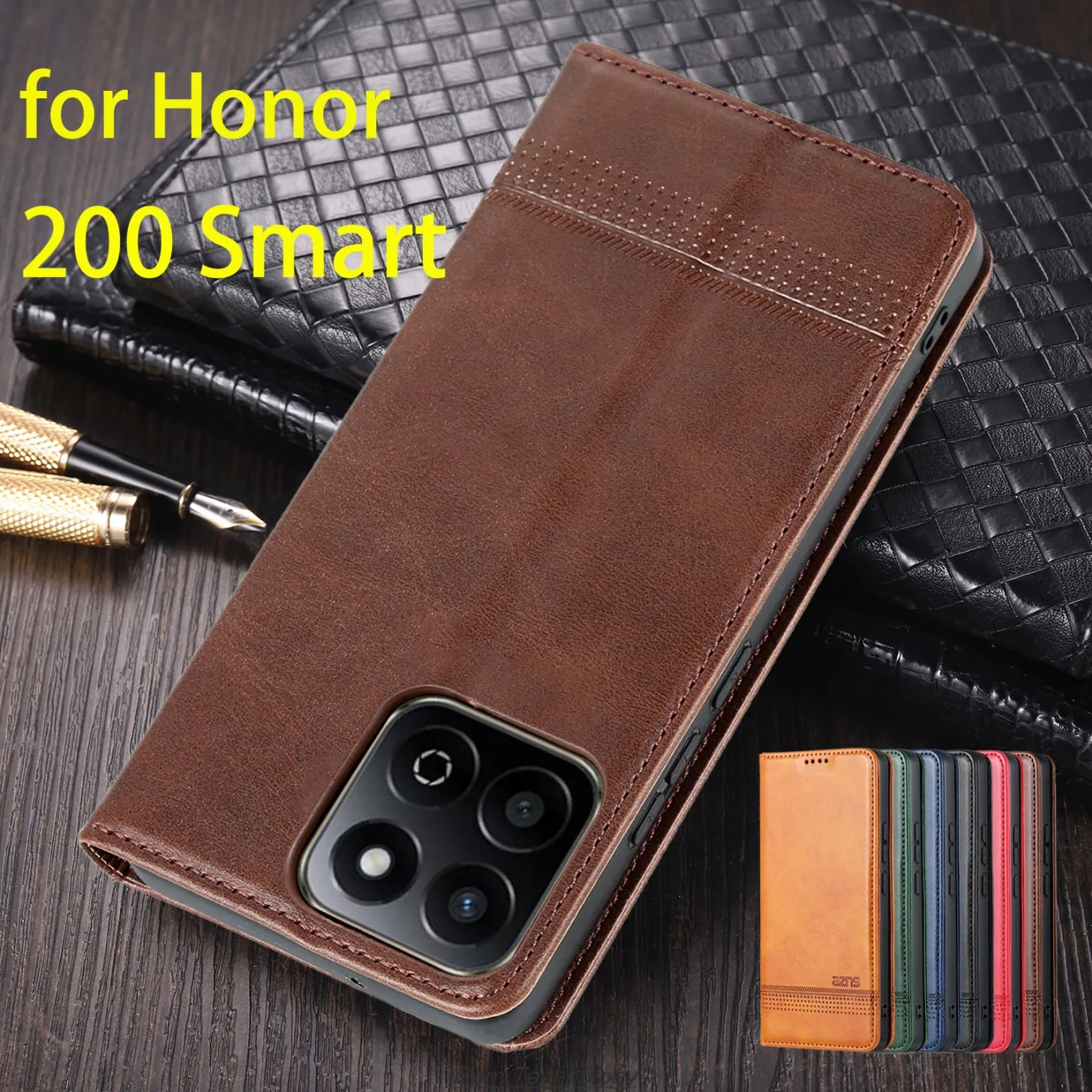 Deluxe Magnetic Adsorption Leather Fitted Case for Huawei Honor 200 Smart 200Smart Flip Cover Protective Case Capa Fundas Coque