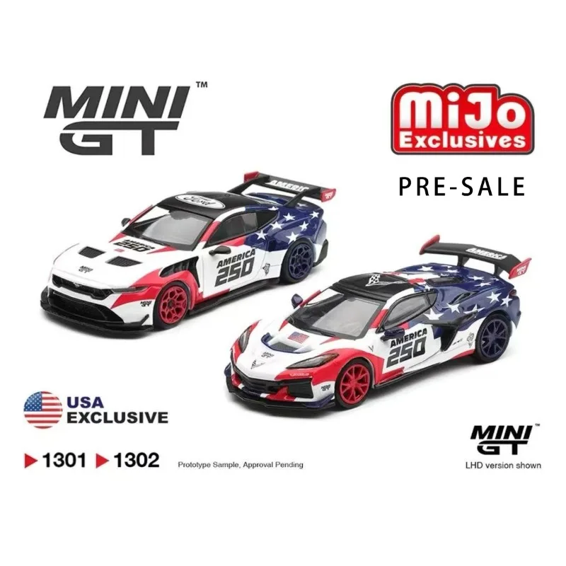 1:64 Diecast Car Model Chevrolet Corvette ZR1 Ford Mustang GTD