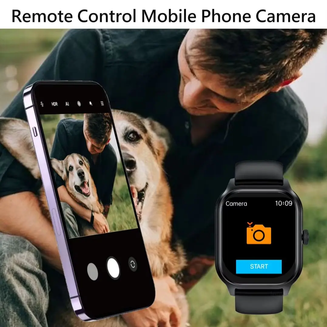 BAYMAY ساعة ذكية بلوتوث مكالمة الموسيقى جهاز تعقب للياقة البدنية الرياضة عداد الخطى تنبيهات المعلومات الساعات ساعة ذكية آيفون أندرويد #6