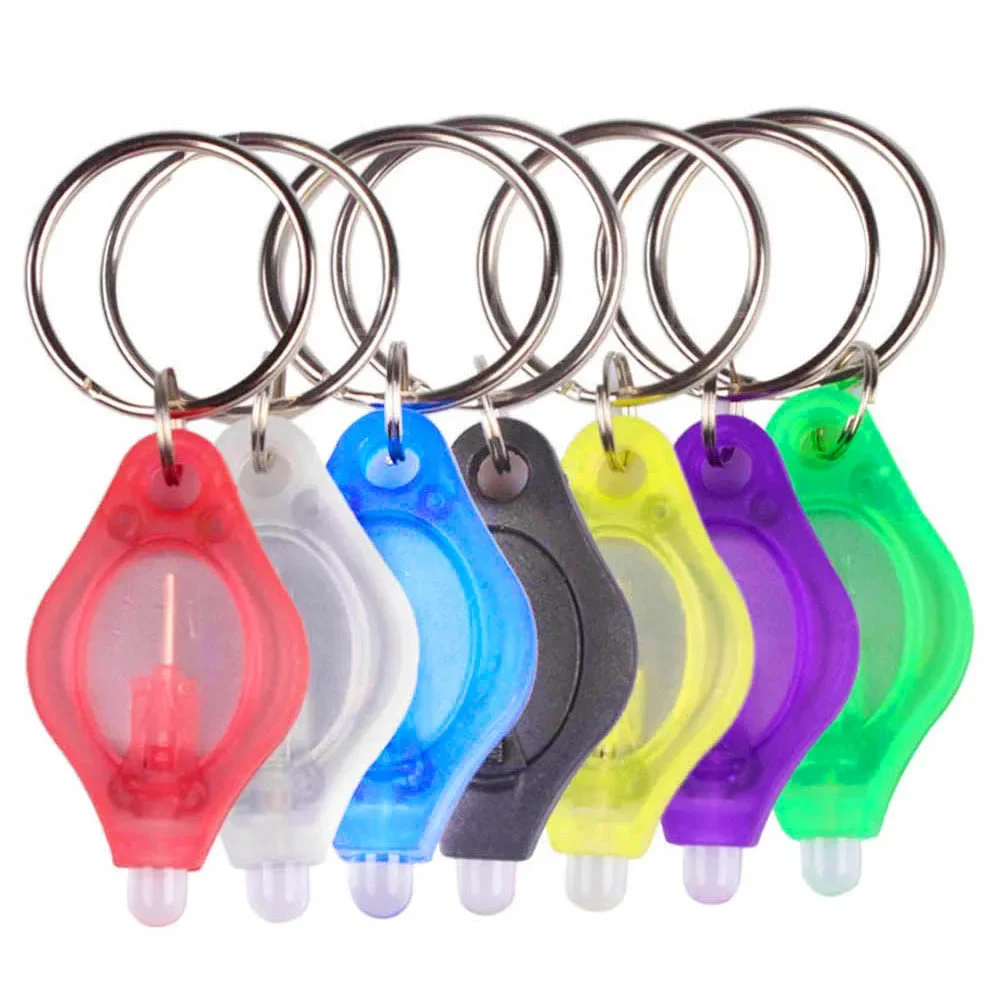 10pcs Mini Bright LED Micro Flahlight Light Keychain Squeeze Light Key Ring Camping Hiking Emergency Light