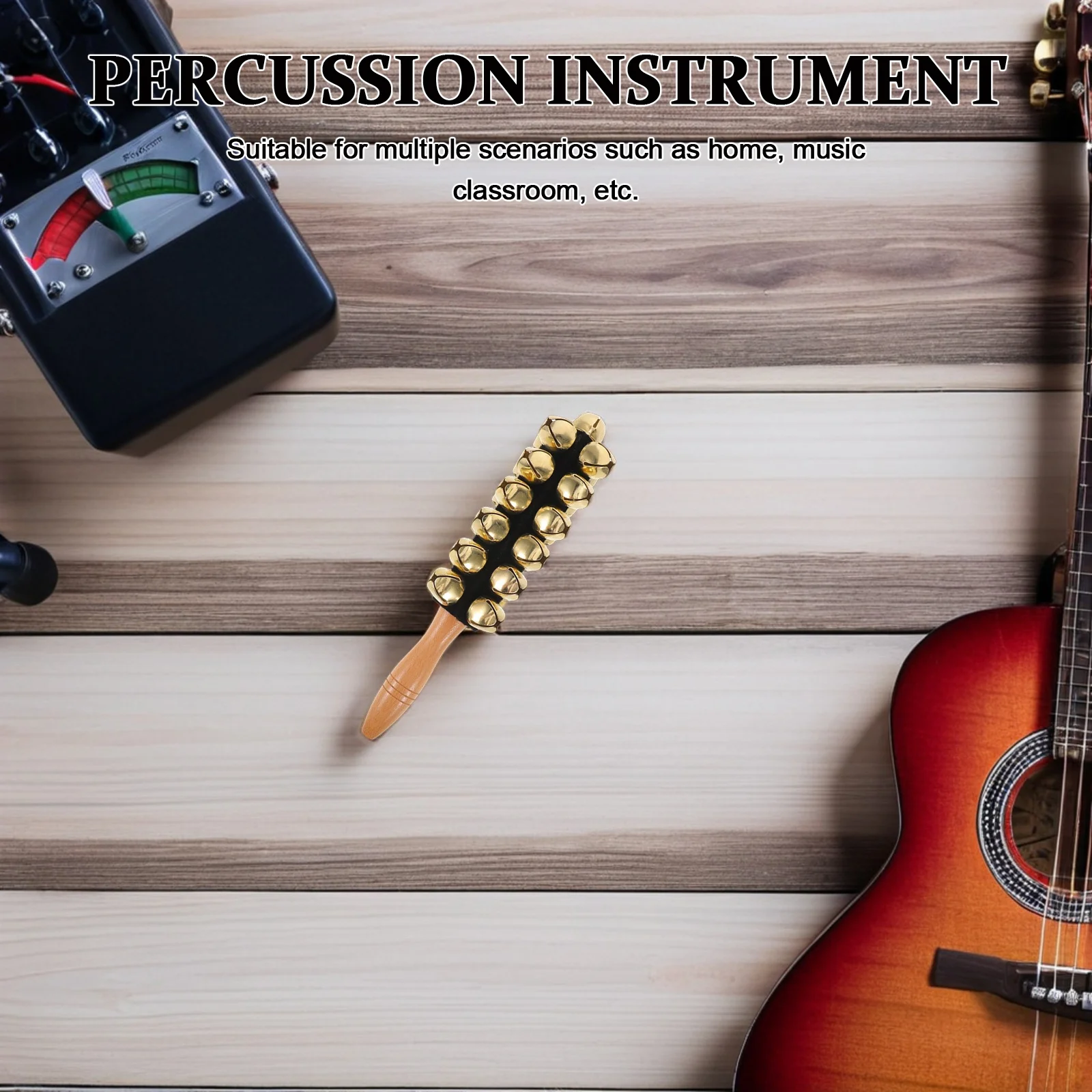 

Early Education Musical Instrument Wooden Handheld Jingle Bell Shaker Preschool Percussion Kids Toddler