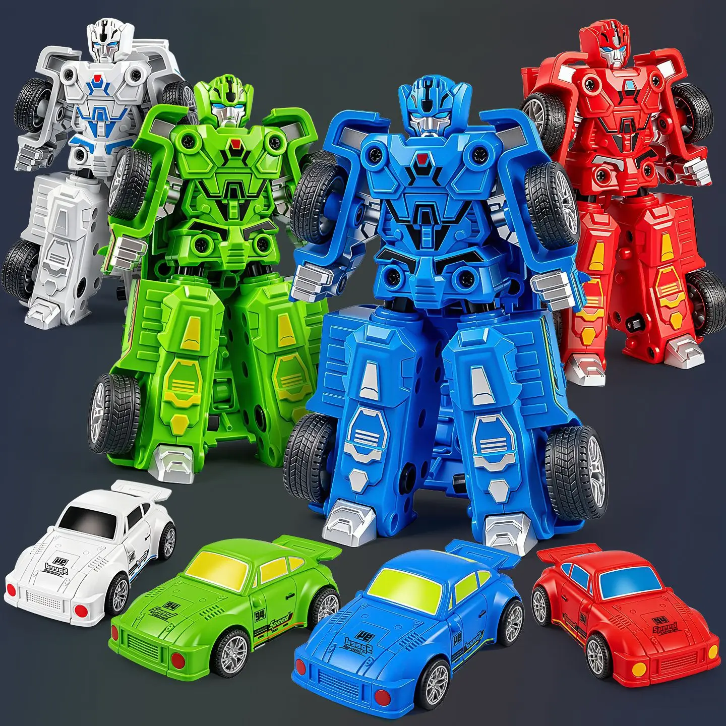 

Transformation Car Robot Boy's Toy Simulation Inertia Transformation Racing Car Children's Gift Manual Free Deformation Toy