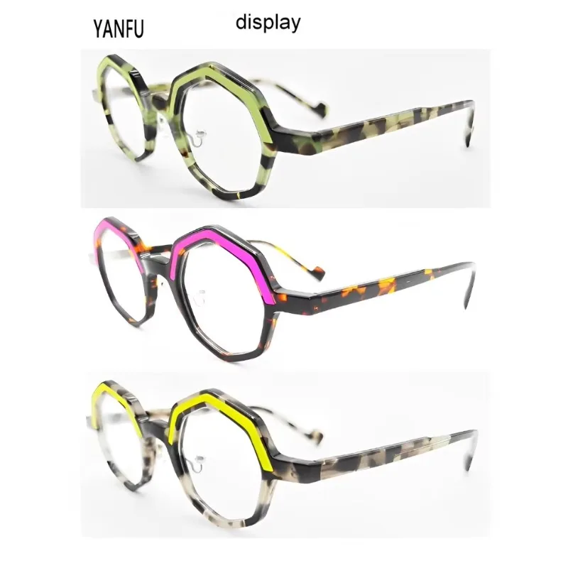 Multi-color Acetate Round Personalized Vintage Glasses Frames Fashion Optical Eyewear Reading for Women Men Eyeglasses 76871