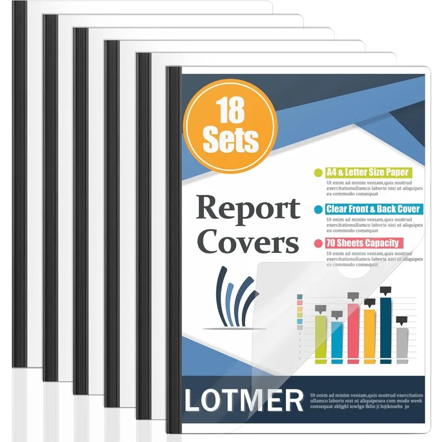 

Обложки для отчетов с выдвижной планкой, вместимость 70 листов, прозрачные обложки для отчетов для формата А4 и букв, бумажные обложки для отчетов, презентация Fo