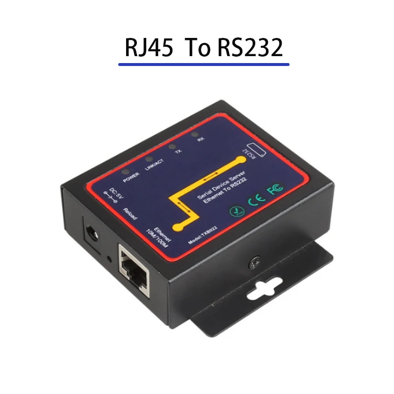الإنترنت الفاصل المسلسل خادم الشبكة إيثرنت إلى RS232 المسلسل محول مع امدادات الطاقة إيثرنت محول الصناعية الصف