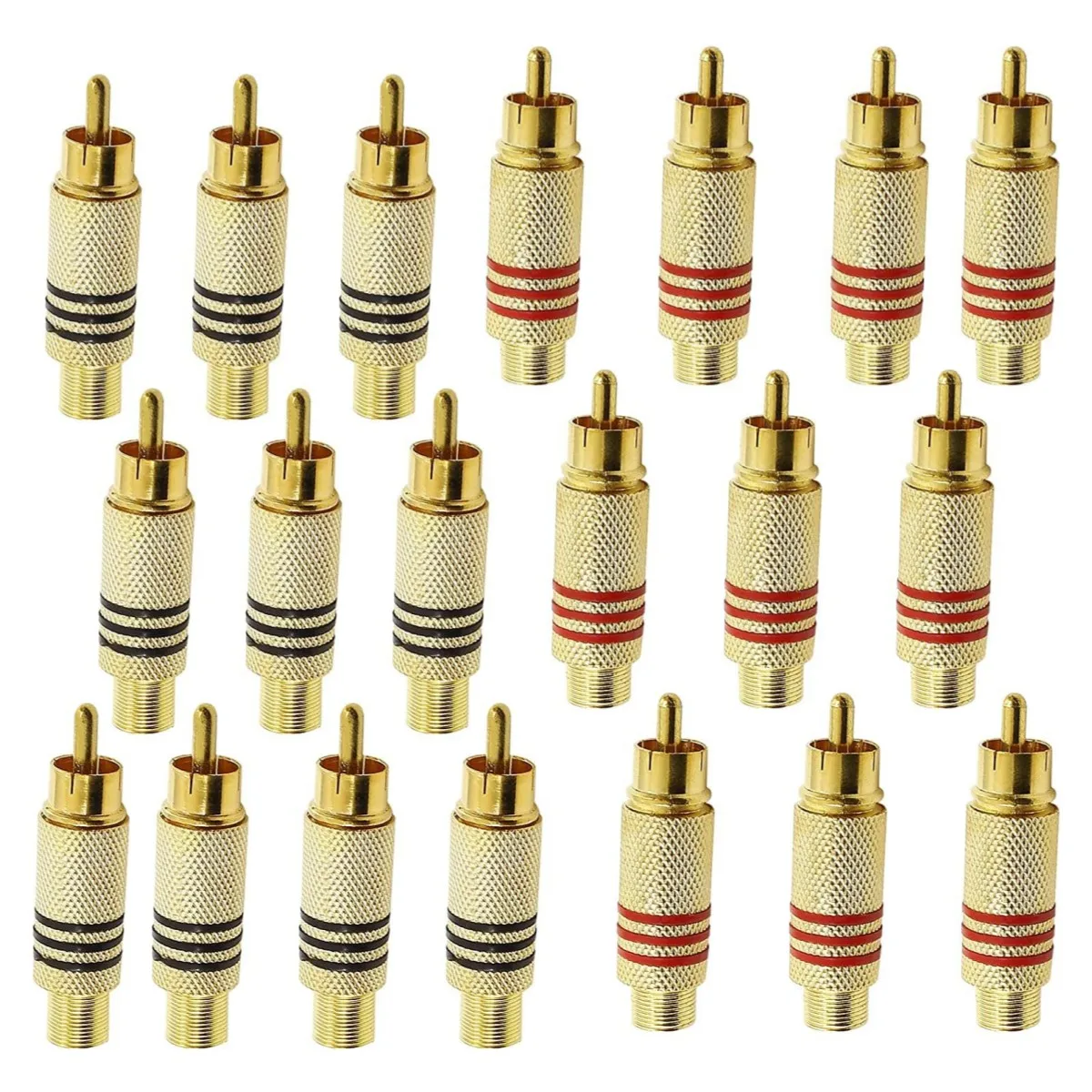 

100PCS/Lot Gold Red Black Metal Spring RCA Connector Male Jack Plug AV Plugs For PC Audio Vedio Welding DIY Parts