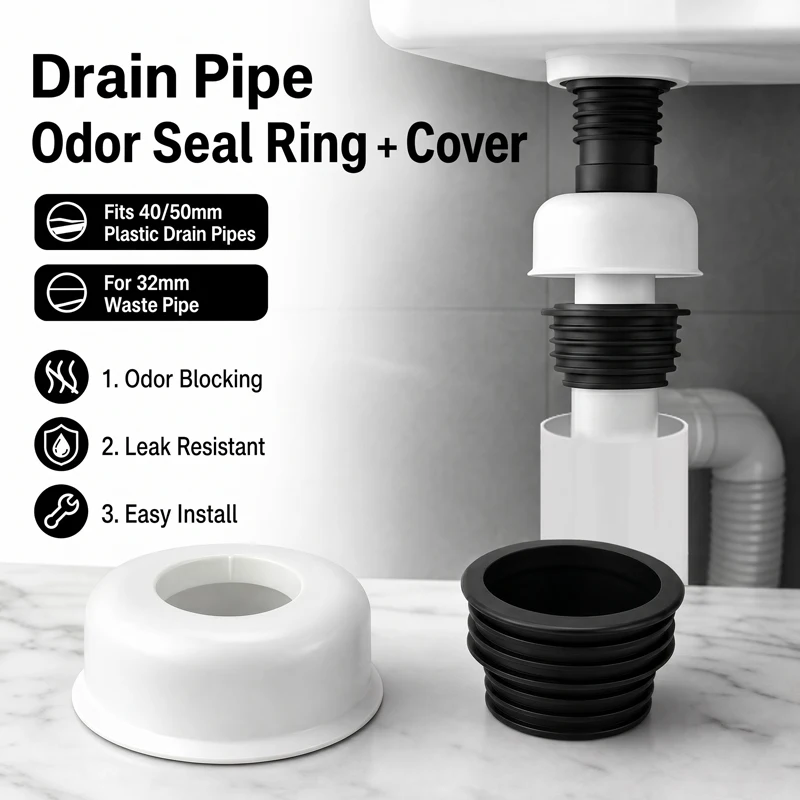 Universal Anti-Smell Drain Plug Silicone Sealing Ring With Deodorant Filter Kitchen Sink Bathroom Sewer Pipe Odor Prevention