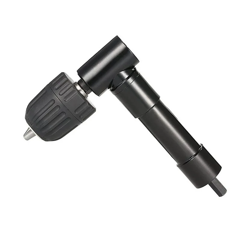 90 Degree Right Angle Electric Drill Corner 8mm Hex Shank Turning Device Bend Extending Three-jaw Chuck Range 1-10mm Woodworking