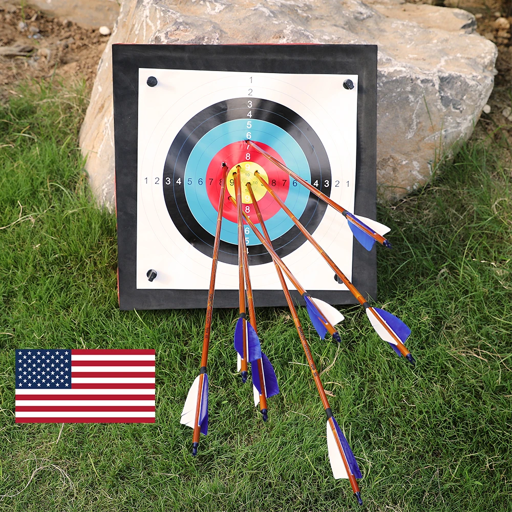 

12pcs Hunting Arrows Mixed Carbon Arrows SP500 Turkey Feather ID6.2mm 100Grain Arrowhead Recurve Compound Bow Shooting