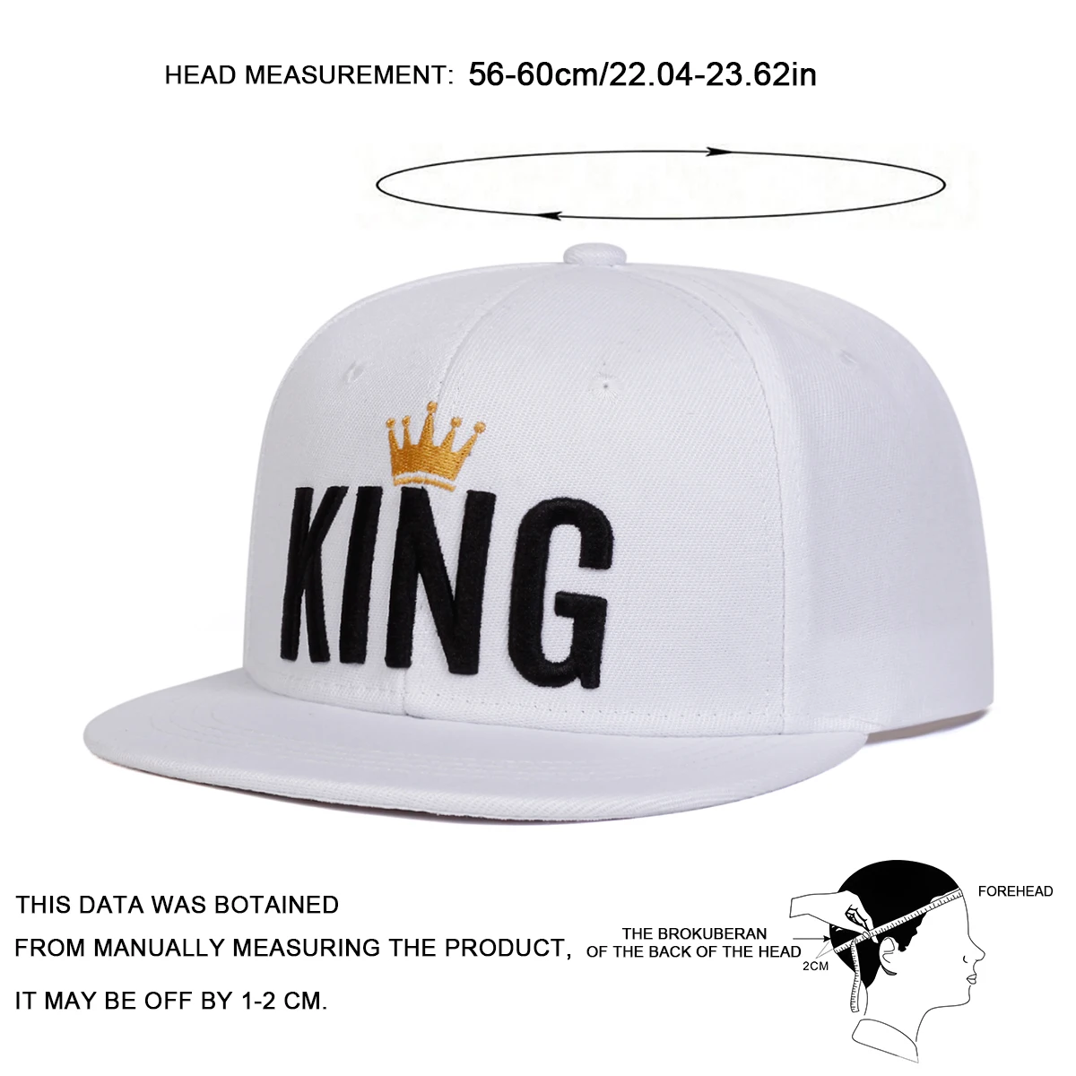 Unisex KING Crown Embroidery Hip-hop Hats Fashion Spring Autumn Outdoor Adjustable Casual Baseball Caps Sunscreen Hat