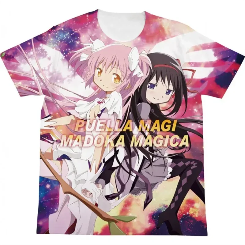 Camisetas con estampado 3D de Anime Puella Magi Madoka Magica para hombres y mujeres, camiseta de manga corta de gran tamaño a la moda, camisetas