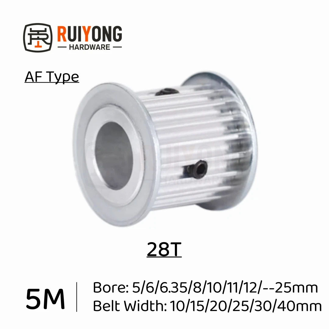 

HTD5M Timing Pulley 28Teeth AF Type Bore 5/6/6.35/7/8/10/11/12/12.7mm-25m Belt Width 10/15/20/25/30/40mm 3D printed parts 5GT