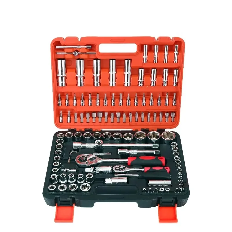 

SXLL 108 pcs cr-v auto repair quick ratchet wrench tool set 1/2 1/4 size adapter sleeve hand tool