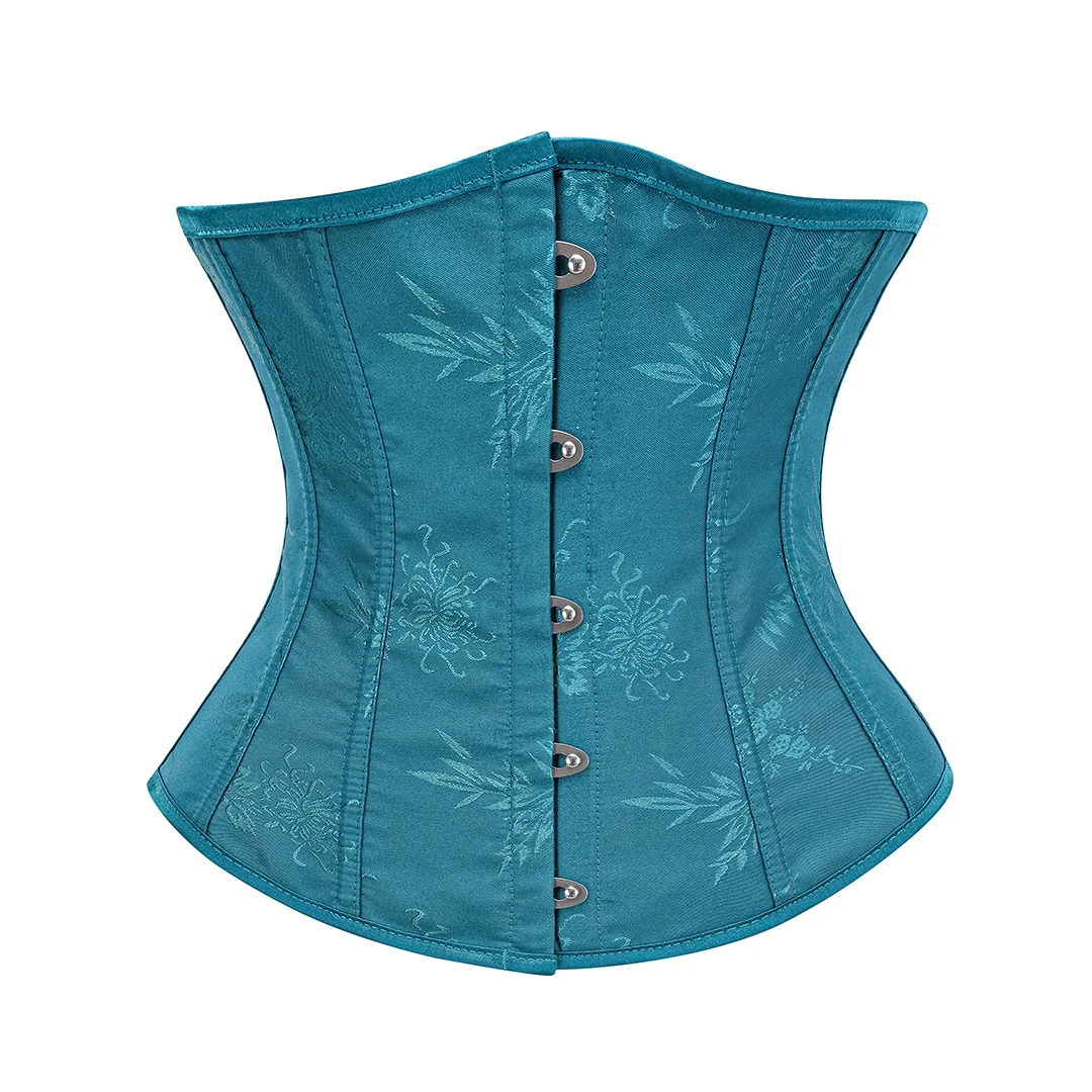 Sky Blue Jacquard Steampunk Underbust Corset Shapewear Women Tummy Control Waist Trainer Sexy Bustiers & Corsets Gothic Clothing