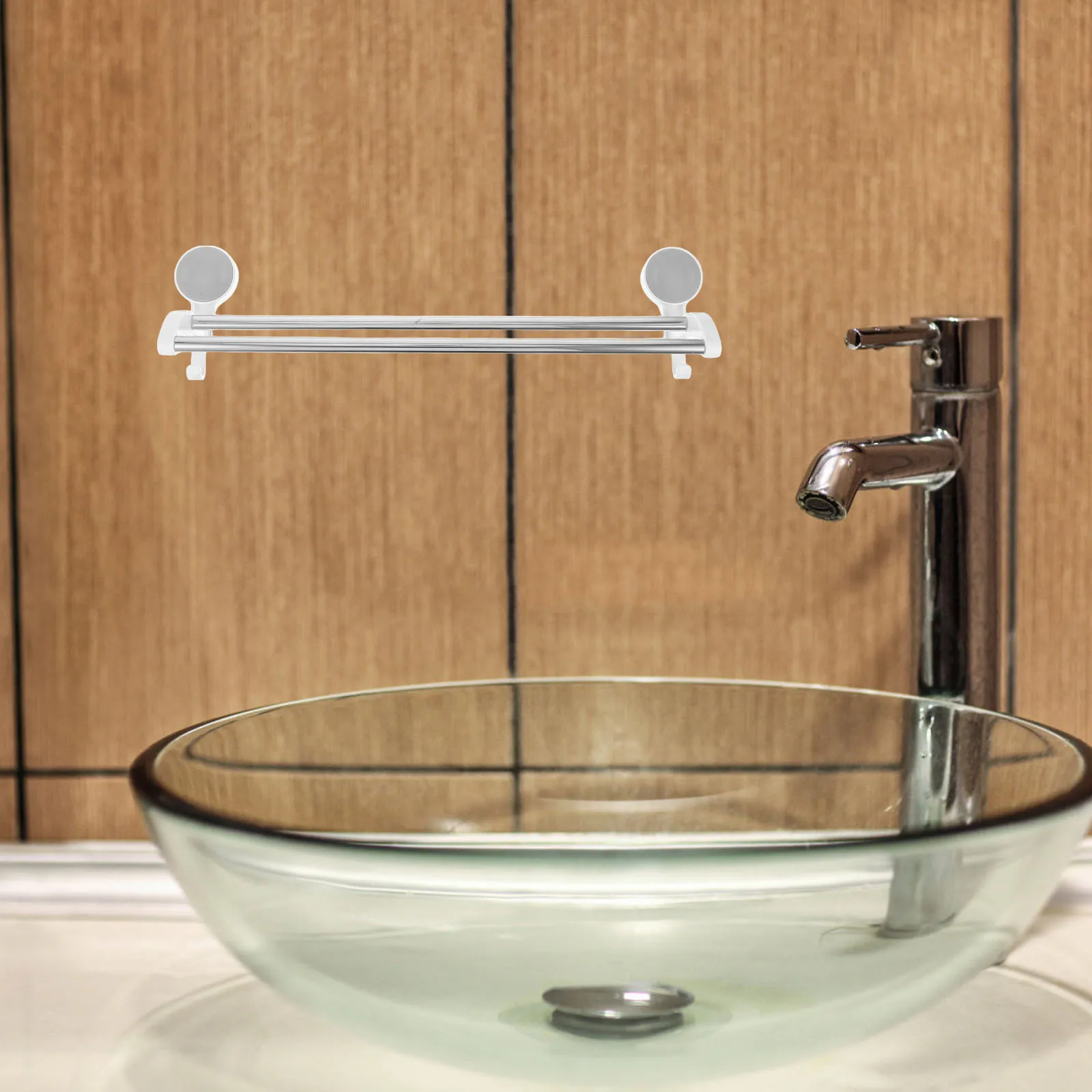 

Wall Mounted Stainless Steel Double Rod Towel Rack No-Drill Bathroom Kitchen Holder Storage Organizer Rack for Bathroom