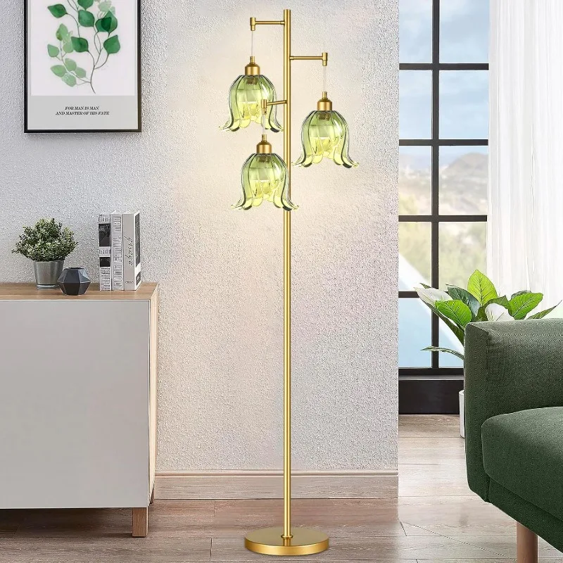 

Gold Floor Lamp for Living Room,Bedroom,Tree 3 Light Standing Lamp Mid Century Modern Brass Tall Floor Lamps