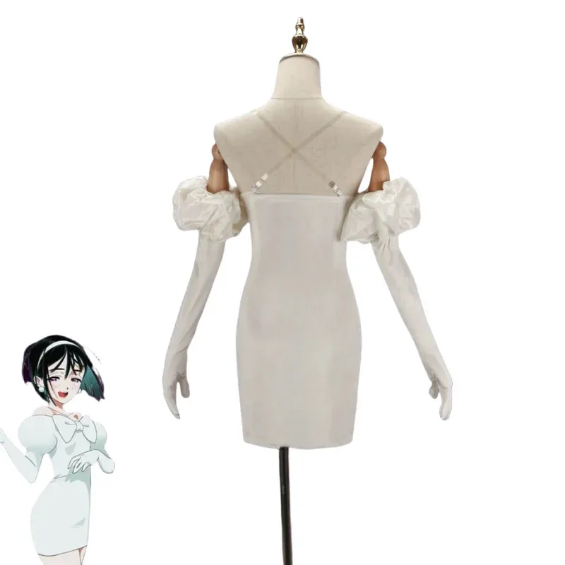 Sua Cosplay Costume Anime Alien Stage Cosplay Costume Wig White Dress Full Short Black hair Sua Cosplay Clothing Wig