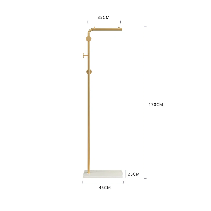 Skandynawski marmurowa podstawa złoty wieszak na ubrania wysokiej jakości wystawa sklepowa transmisja na żywo czapki torby do przechowywania wieszak