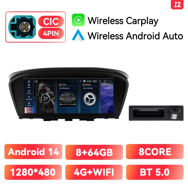Draadloze Carplay Andorid 14 Auto Auto Radio Voor Bmw 5 Serie E60 E61 E63 E64 E90 E91 E92 Cc Cic Multimedia Gps 4G Wifi 128G Navi