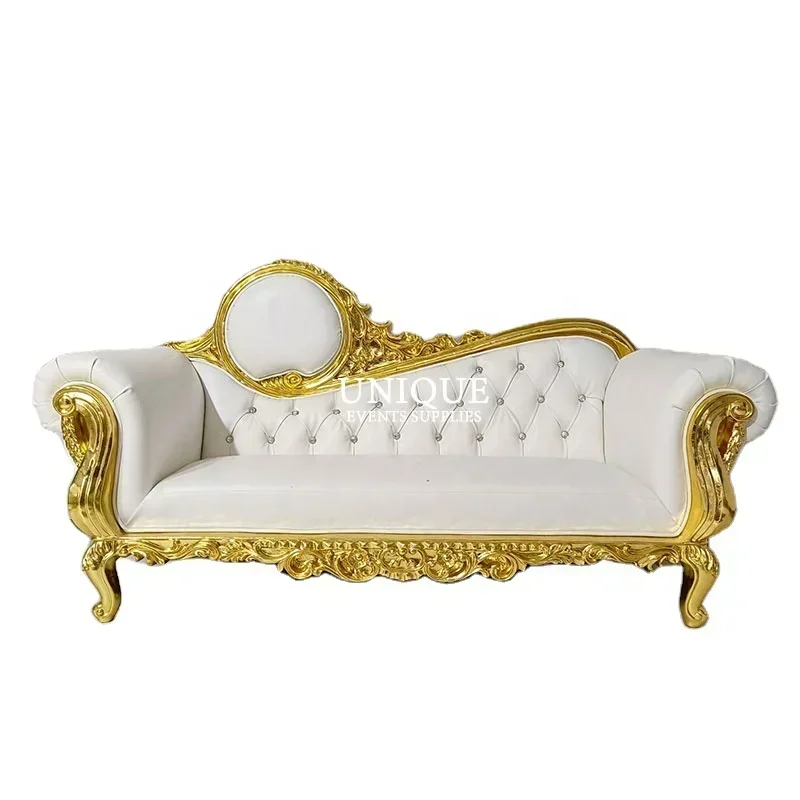 

Hot Recommend New Love Seat Luxury Wedding Sofa Gold Royal King Queen Throne Sofa Chair 2 seaters For Wedding Hot sales